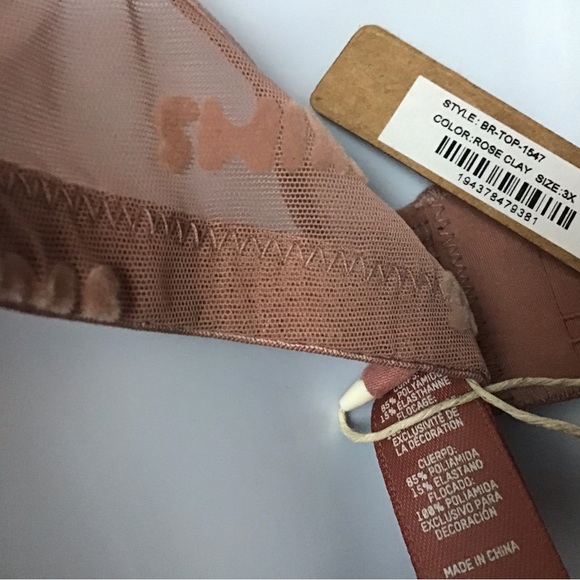 COPY - Skims NWT Rose Clay Colored Sheer Underwire top size 3X. (BR-TOP-1547) - Picture 3 of 3